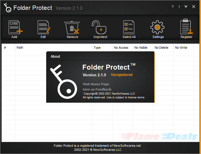 newsoftwares-folder-protect-screenshot